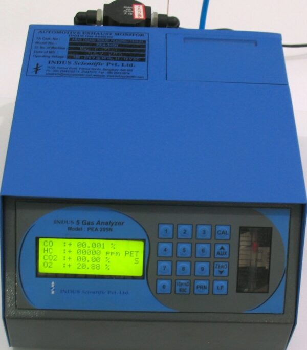 Measuring CO, CO2, HC, AO2, OT, RPM